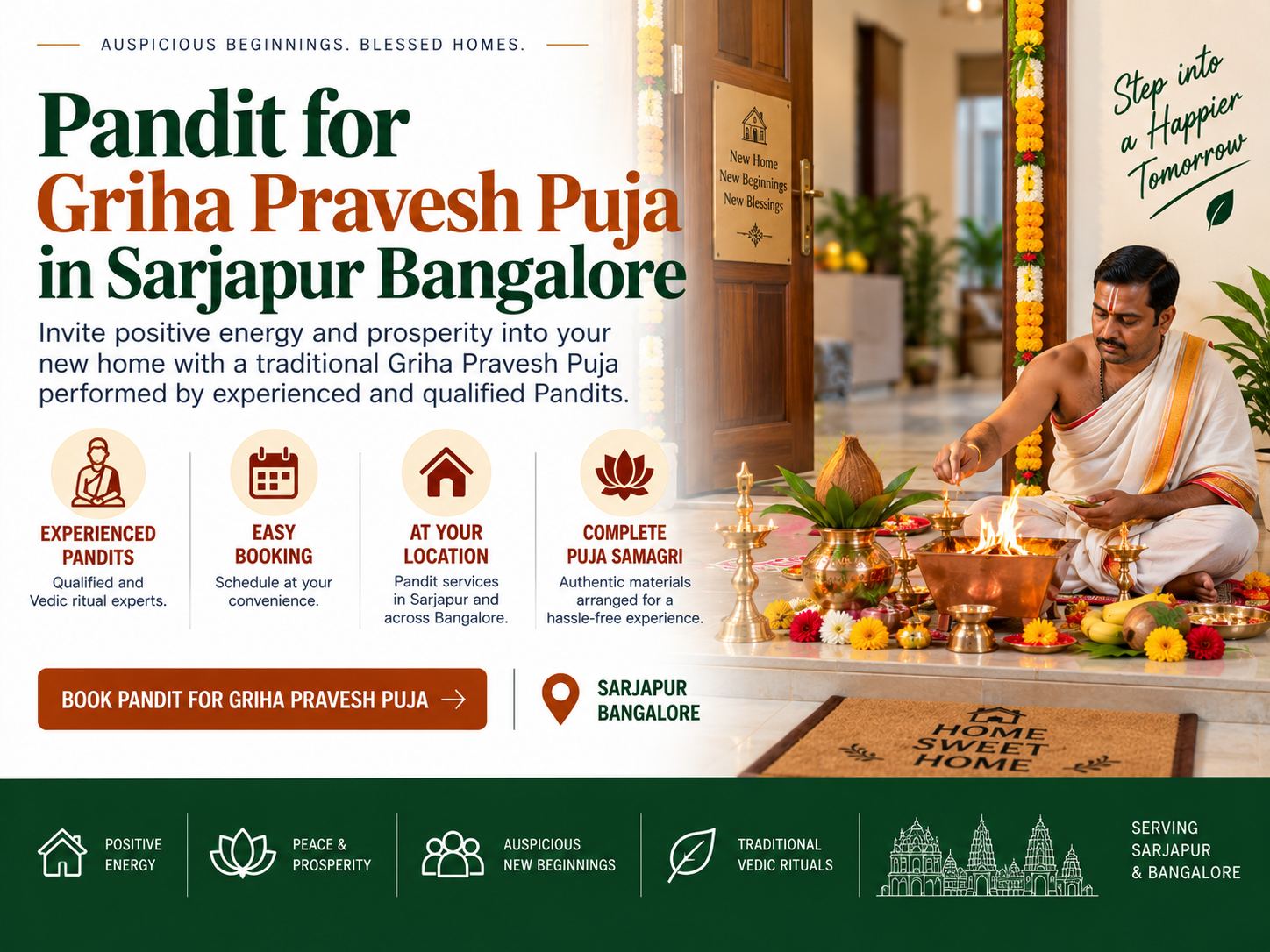 Pandit for Griha Pravesh Puja in Sarjapur Bangalore